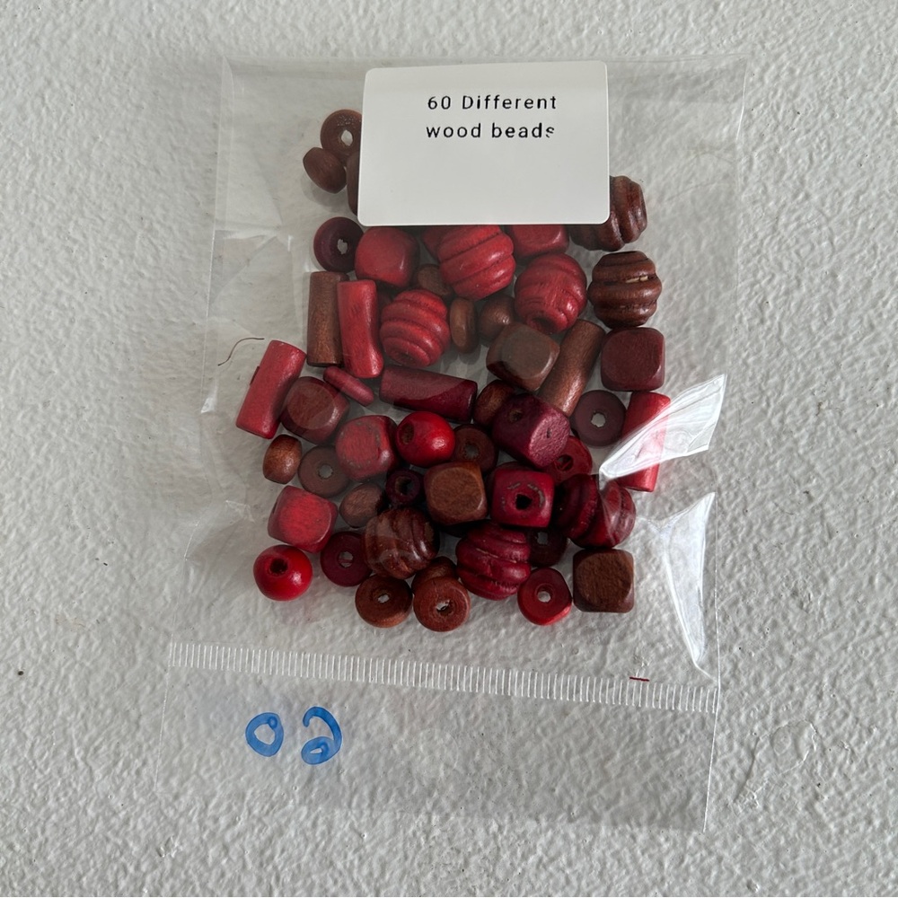 Red and Brown Wood Beads Set